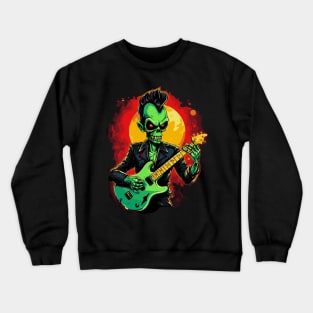 Rock music alien. Psychobilly Alien. Crewneck Sweatshirt